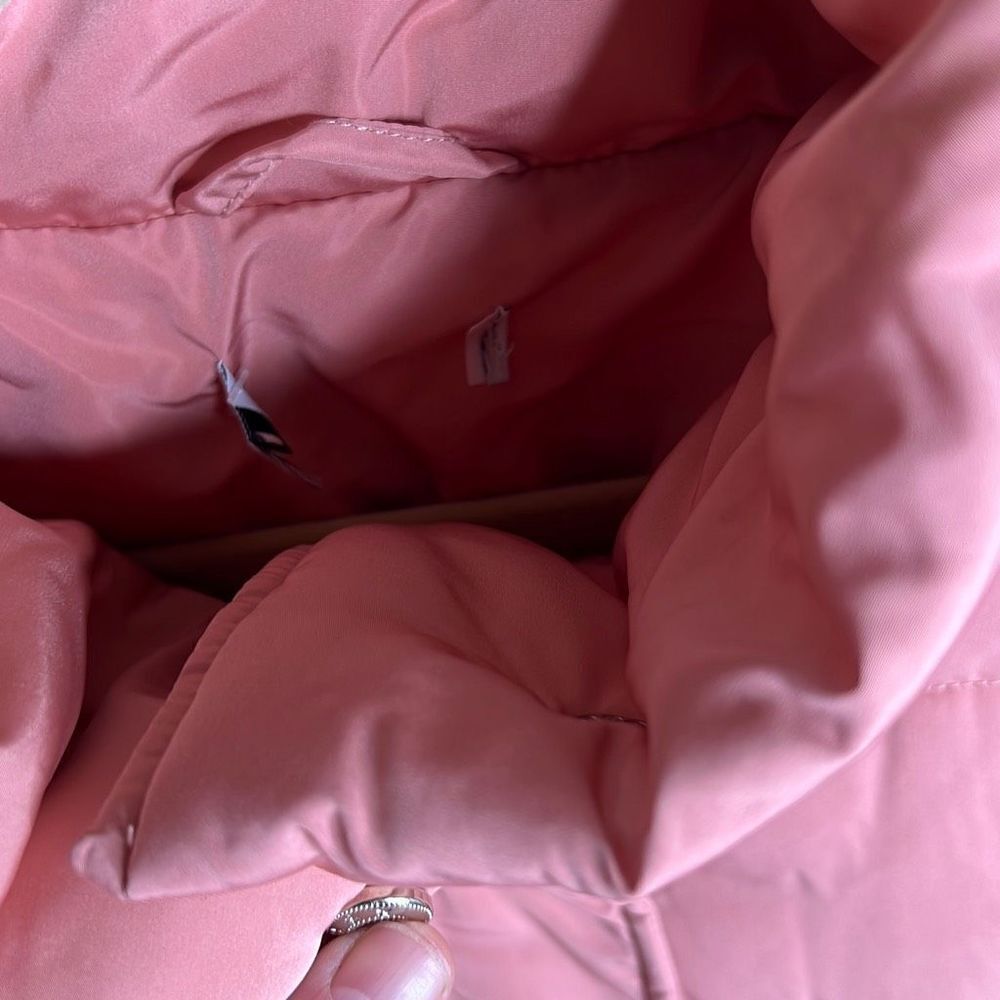 Pink blush puffer bubble zip up jacket Size Large New - Picture 5 of 9
